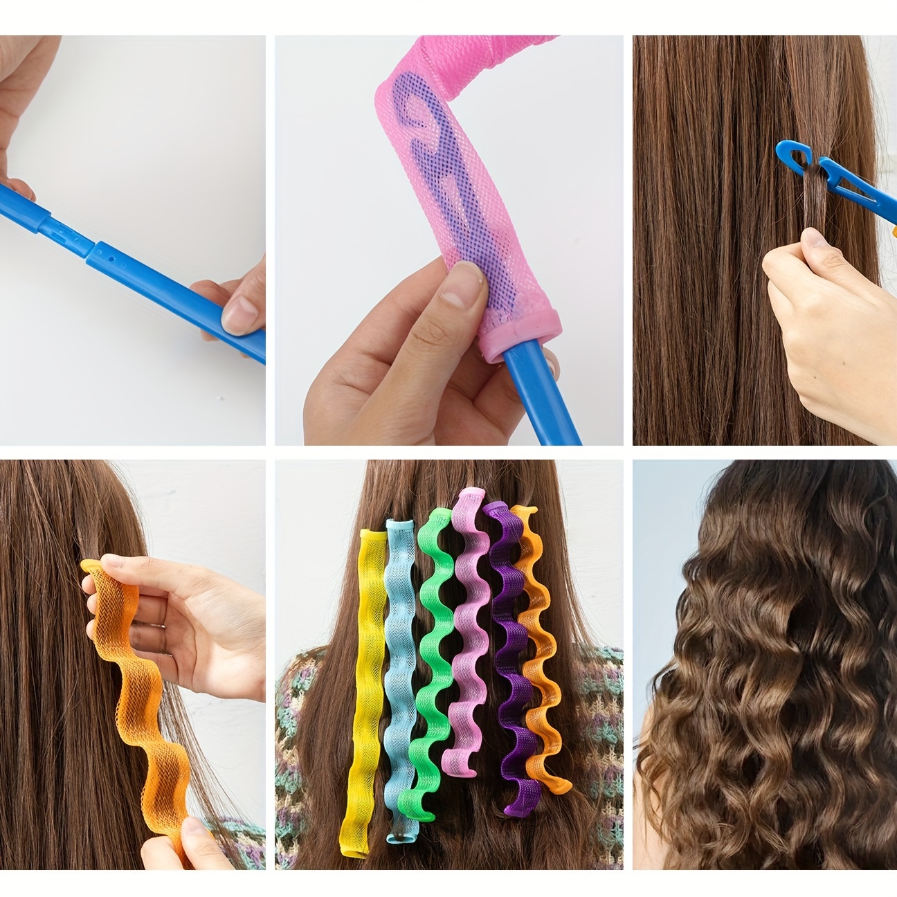 Flexible Spiral Roller Set 12-Pack Spiral Hair Rollers Set With