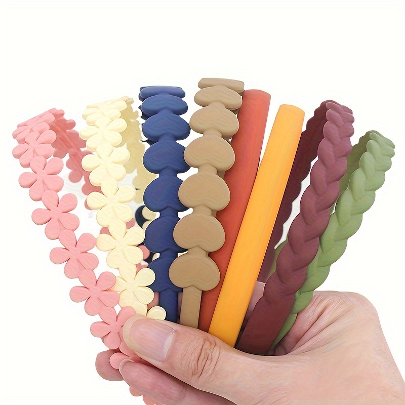 

8pcs Simple Stylish Colored Headband, Perfect Accessories For Washing Face/styling Hair/securing Bangs/preventing Slipping