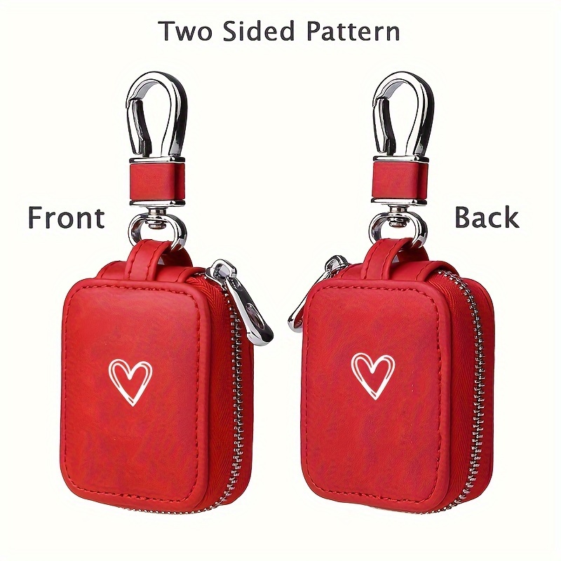 Image of Pattern Earbud Carrying Case Small For Airpods Luxury Pu Portable Earphone Case Protective Storage Pouch Bag With Mesh Pocket & Keychain For Wireless Headphone Usb Cable