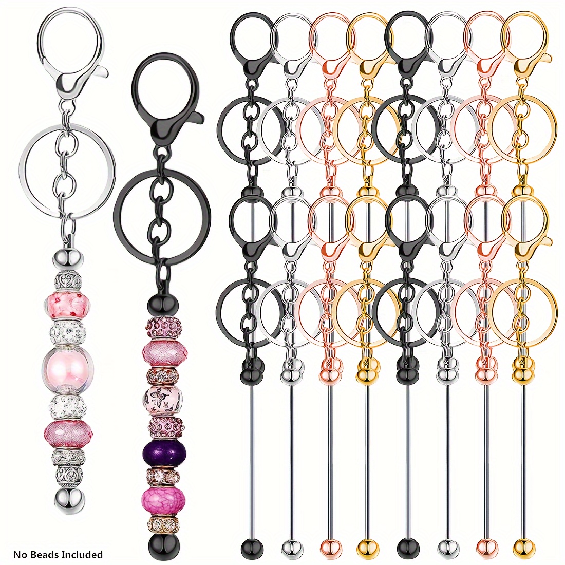 

20pcs Alloy Keychain With Lobster Claw Clasp, Ideal Accessories For Necklace Bracelet Keychain Jewelry Making