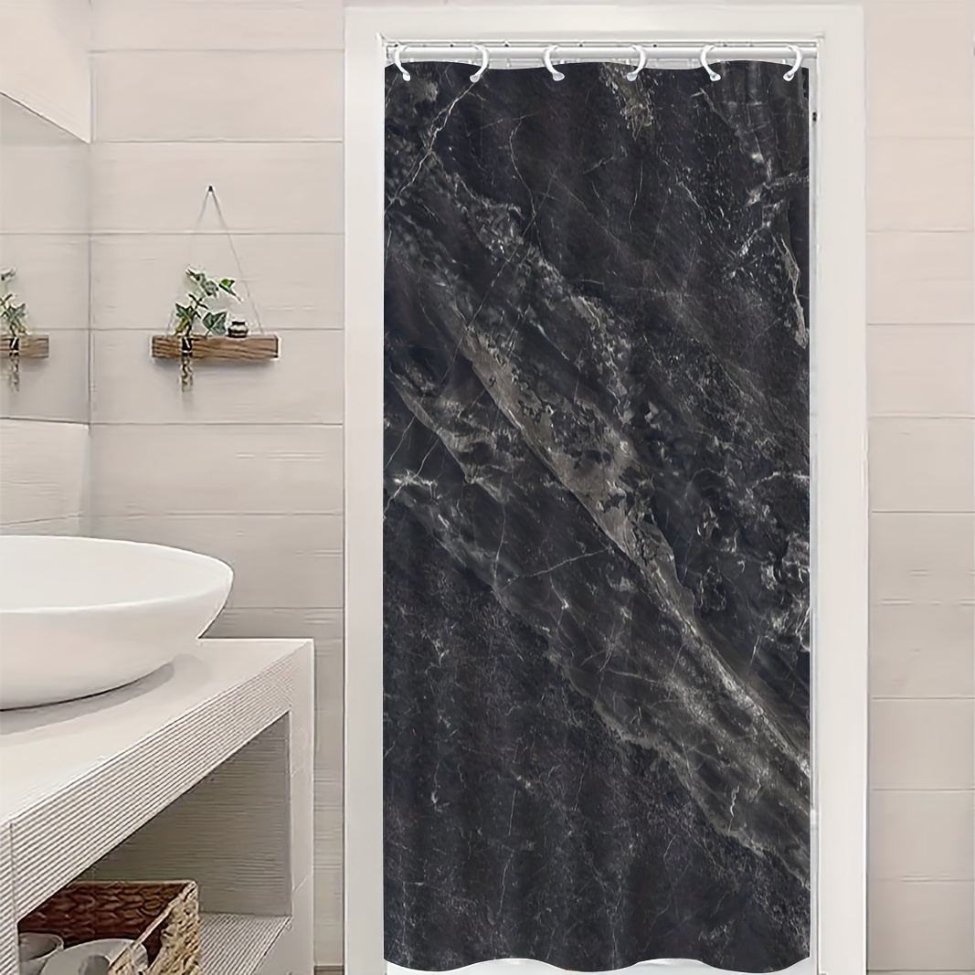 TEMU A Luxurious Black And Design Shower Curtain, Perfect For Enhancing Of Your Bathroom Decor