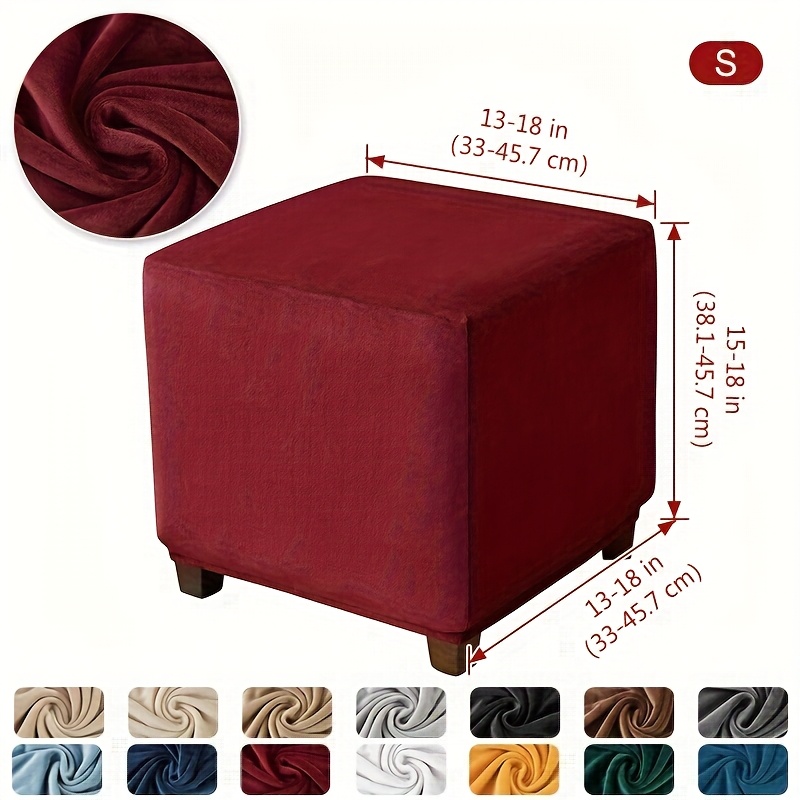TEMU 1 Housse de -pieds en argentée super douce, taille S, housse de tabouret élastique intégrale