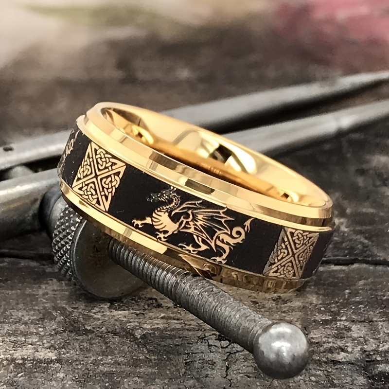 

1pc Beautiful Dragon Pattern Ring, Birthday Gift Party Ring