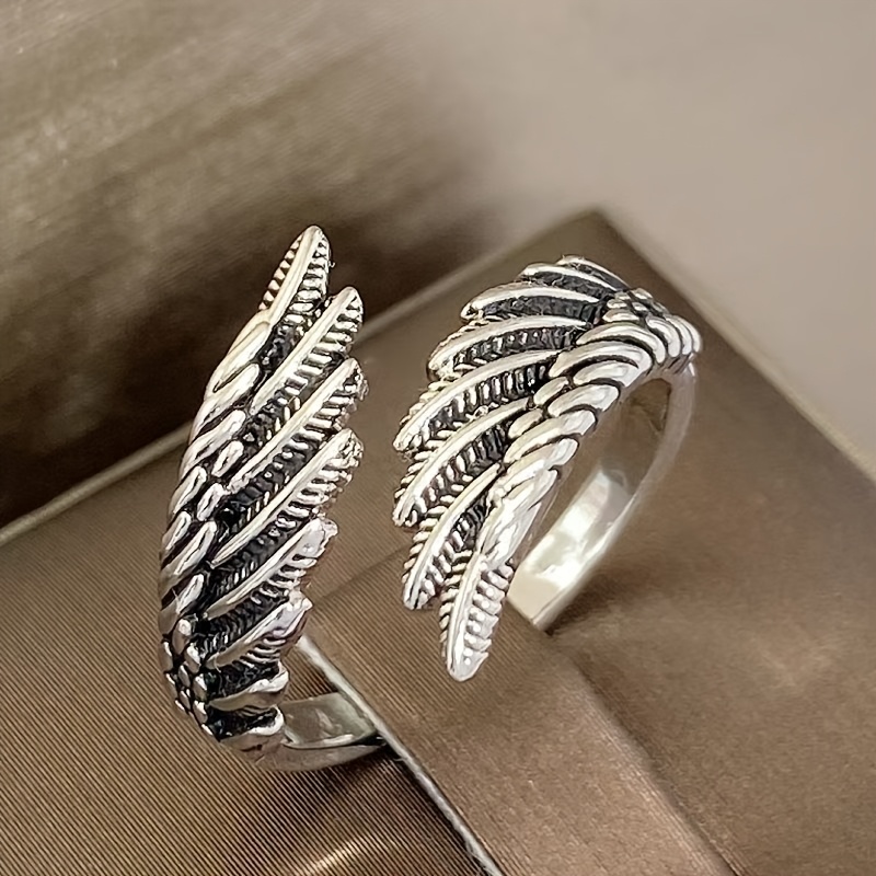 1Pcs Vintage Angel Wings Adjustable Ring Perfect Couple Gift