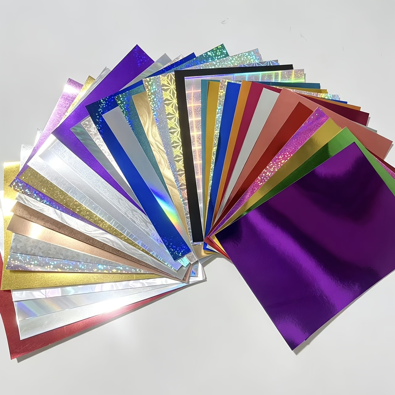 TEMU Random 19 Sheets A5 Metallic Laser Handmade Cardstock Set Multicolor Glitter Thickened Paper Starlight Shimmering Texture Gift Box