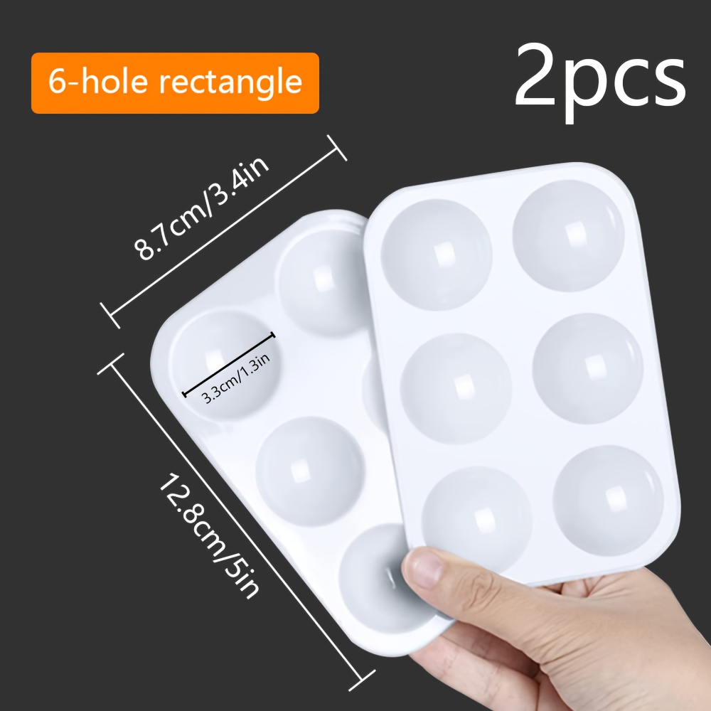 TEMU 2pcs Palette Multiple Options , Multipurpose Watercolor Mixing Trays, Made Of Plastic, Reusable Art Tools Suitable For Gouache, Acrylic,