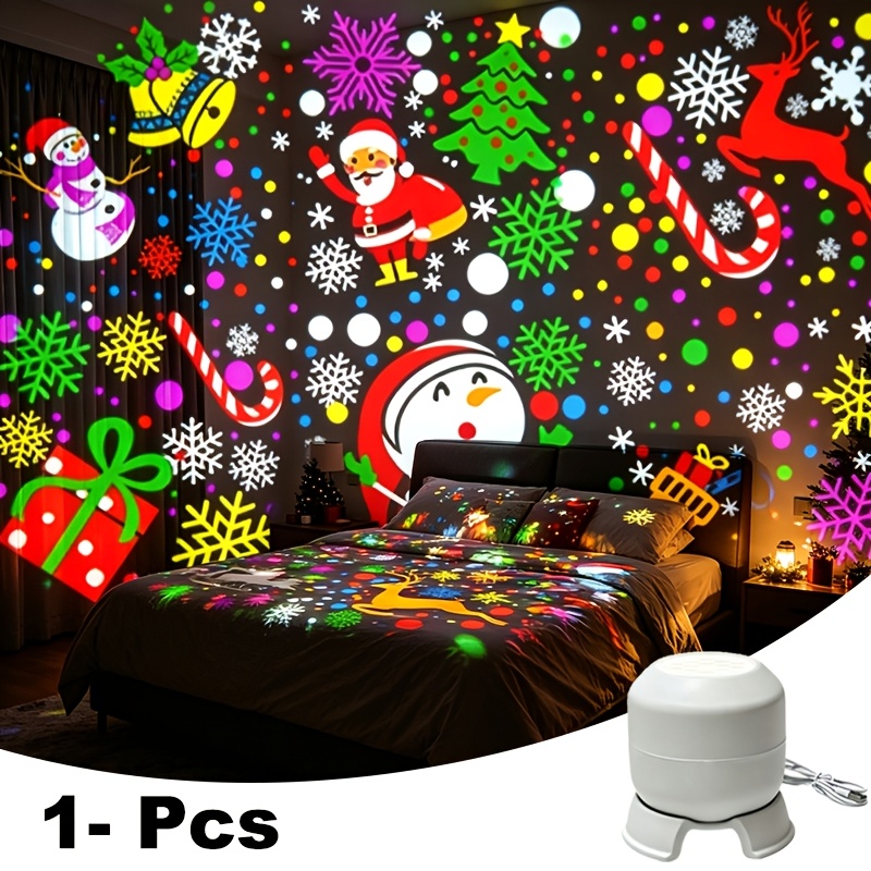 TEMU Christmas Desktop Projection Light, 360° Rotating Beam, Usb Powered Plug And , Multi-scene Holiday Decoration Settings For Christmas And