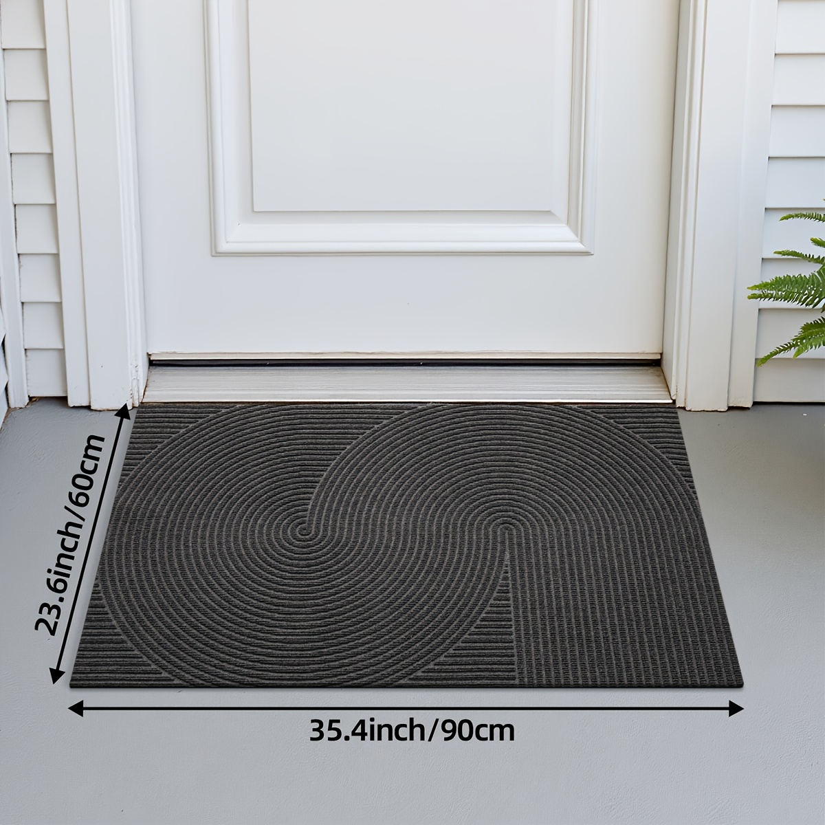 Image of Polyester Scraper Doormat, High-density Woven Surface, Super Strong Dust Adsorption, Sun-resistant And Fade-resistant, Easy To Clean And Machine Washable, American, Gray Khaki Two-color - Starry Cycle