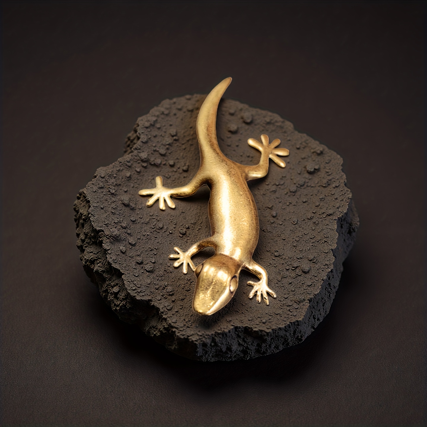 Image of A Brass Vintage Lizard Statue, An Vintage Decorative Piece For Or Living Room For Halloween Thanksgiving Christmas Decorations Collectible Figurines