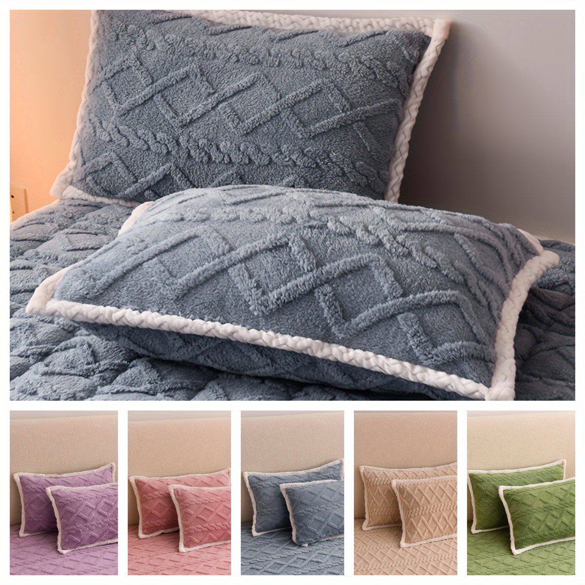 

2pcs Microfiber Knitted Checkered Pillowcases, Reversible Zipper Closure, Soft Breathable Cushion Covers, Machine Washable (pillow Core Not Included)