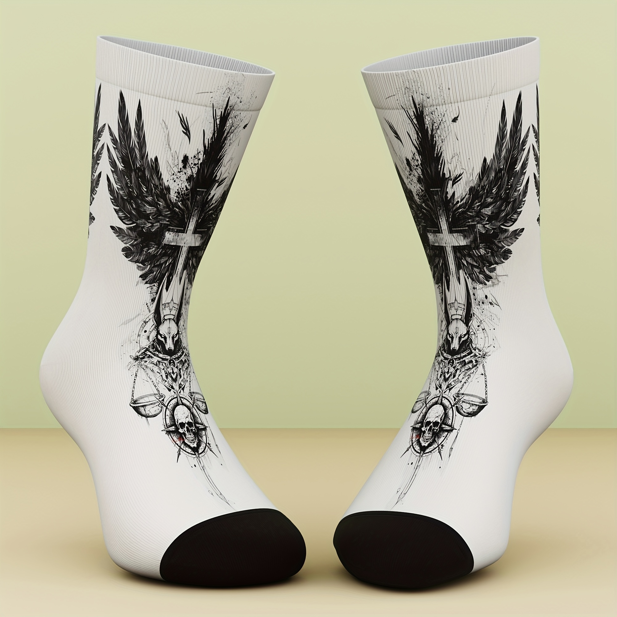 TEMU 1 Pair Of Unisex Socks, Creative Patterns, Fresh And Bright, Fashionable And Comfortable, Socks Gift, Suitable For Outdoor Sports, Machine