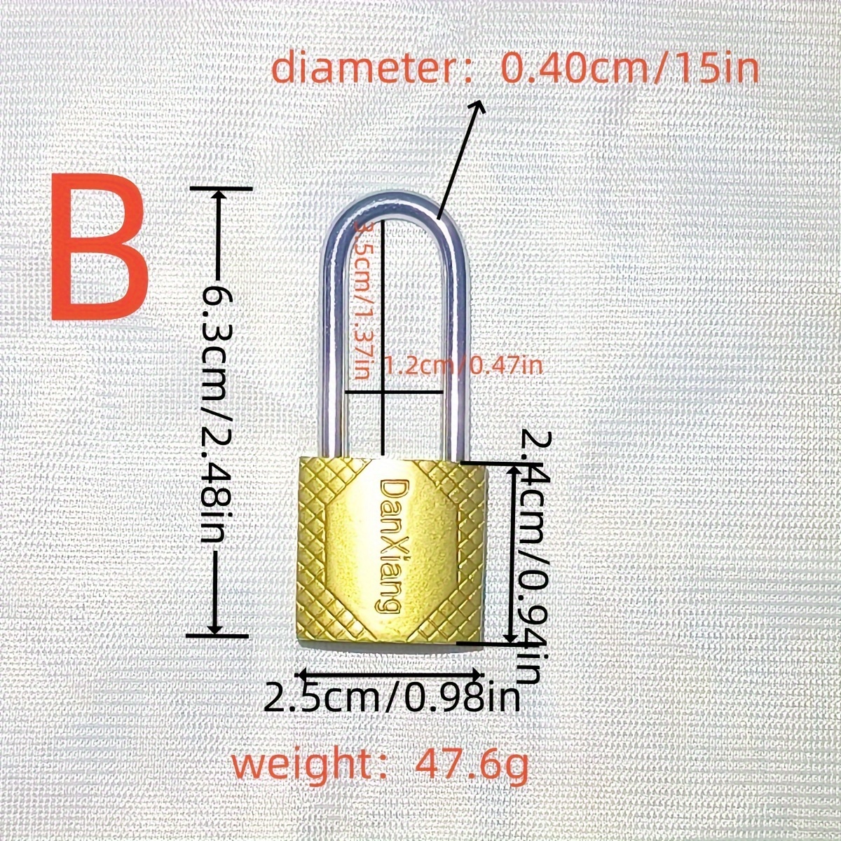 Imitation Brass Padlock, Iron Padlock, Pin Tumbler Lock, Single-key Open Lock, Small Lock Head, Security Lock, 1pc