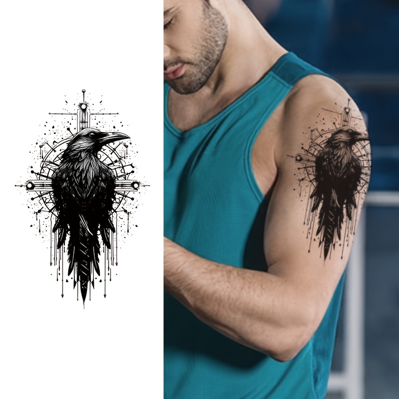 Temporary Waterproof Tattoo Sticker For Men's Neck And , Realistic And Non-reflective, Long-lasting