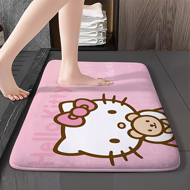 

Sanrio Hello Kitty Cute Cartoon Doormat - Non-slip, Machine Washable Polyester Carpet For Living Room, Bedroom, Bathroom - Party Decorations And Gifts