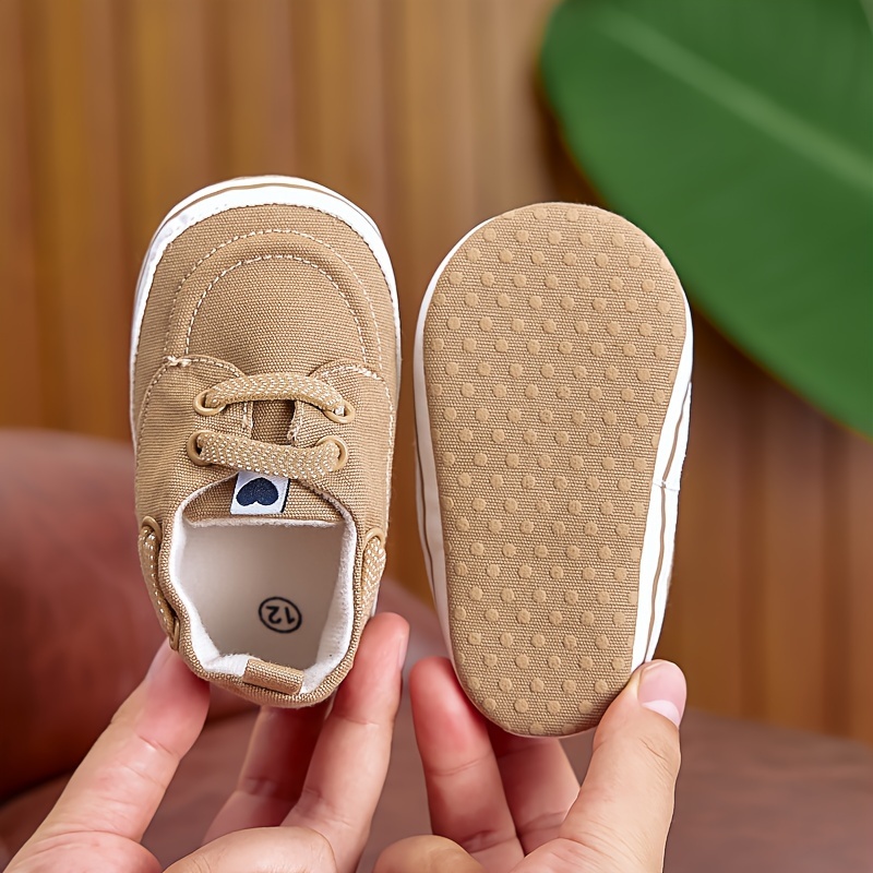 Casual Slip-On Canvas Footwear for Newborns 0-1 Year, Breathable First Walker Sneakers for Both Genders