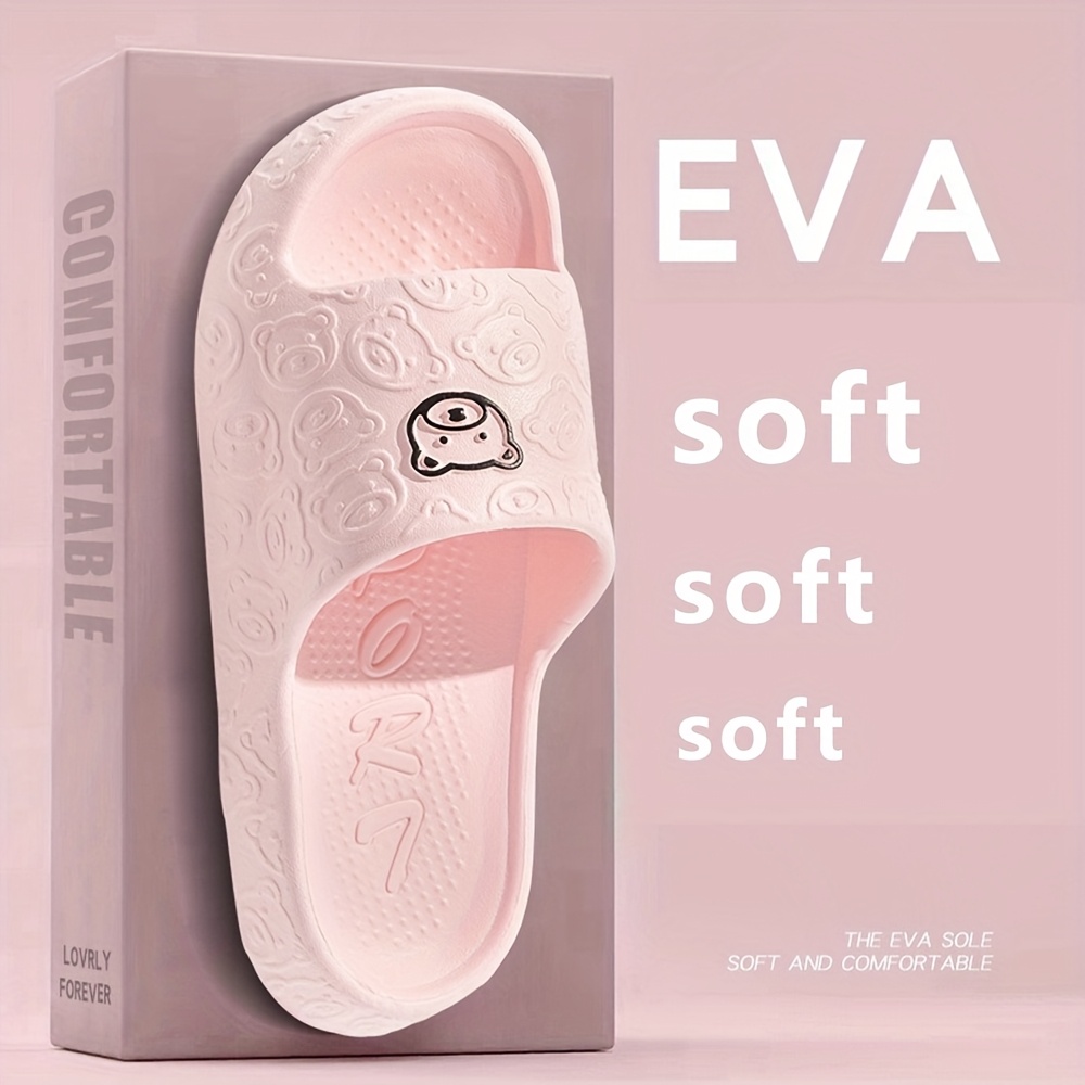 Casual EVA Slippers for Women and Men, Solid Color, Soft Sole, Non-Slip, Hand Washable, with Summer Indoor Bathroom Shower Slip-On Slides for Couples