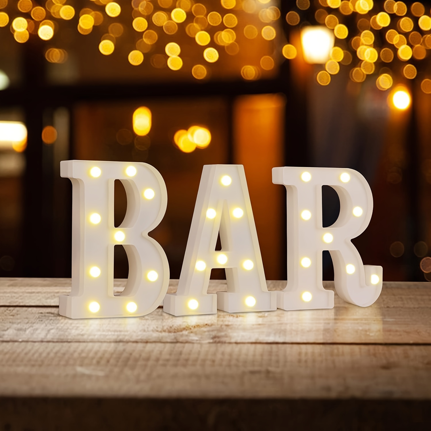 Image of 1pc Letter Light Set, Glowing Marquee Sign - Led Illuminated Letter "bar" Light, Bar Sign For Bar Bistro Party Wall Table Decoration - Bar (warm White) Batteries Not Included