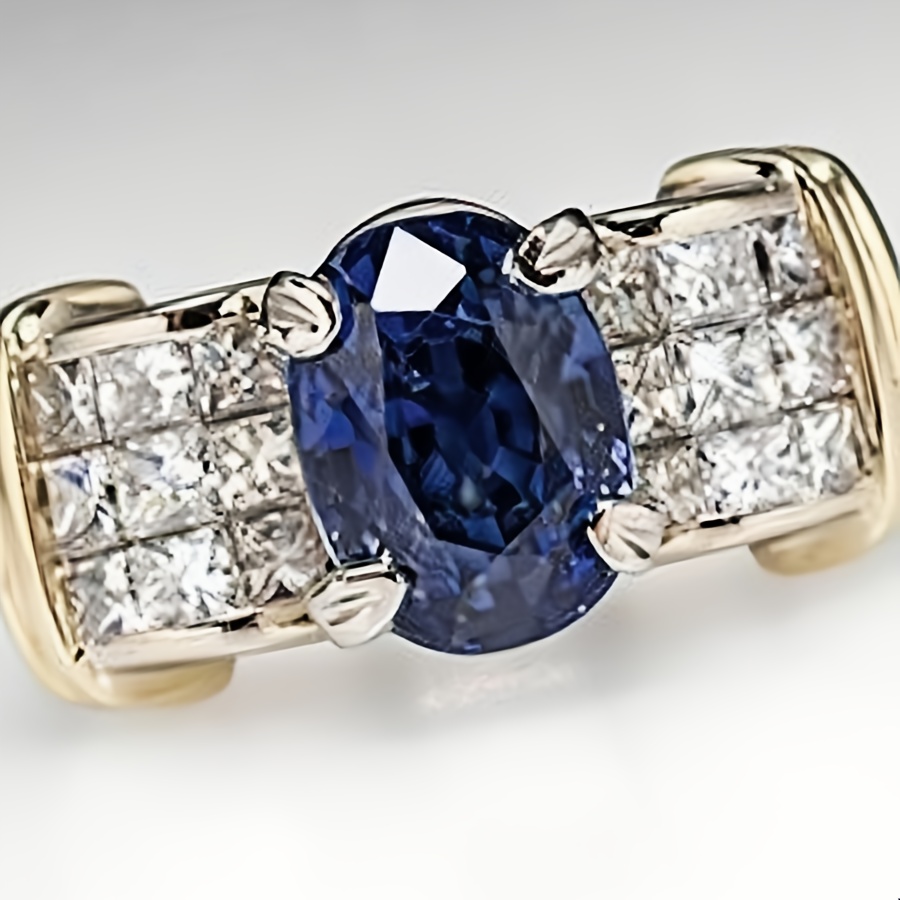Golden Tone Ring with Oval Clear Cubic Zirconia