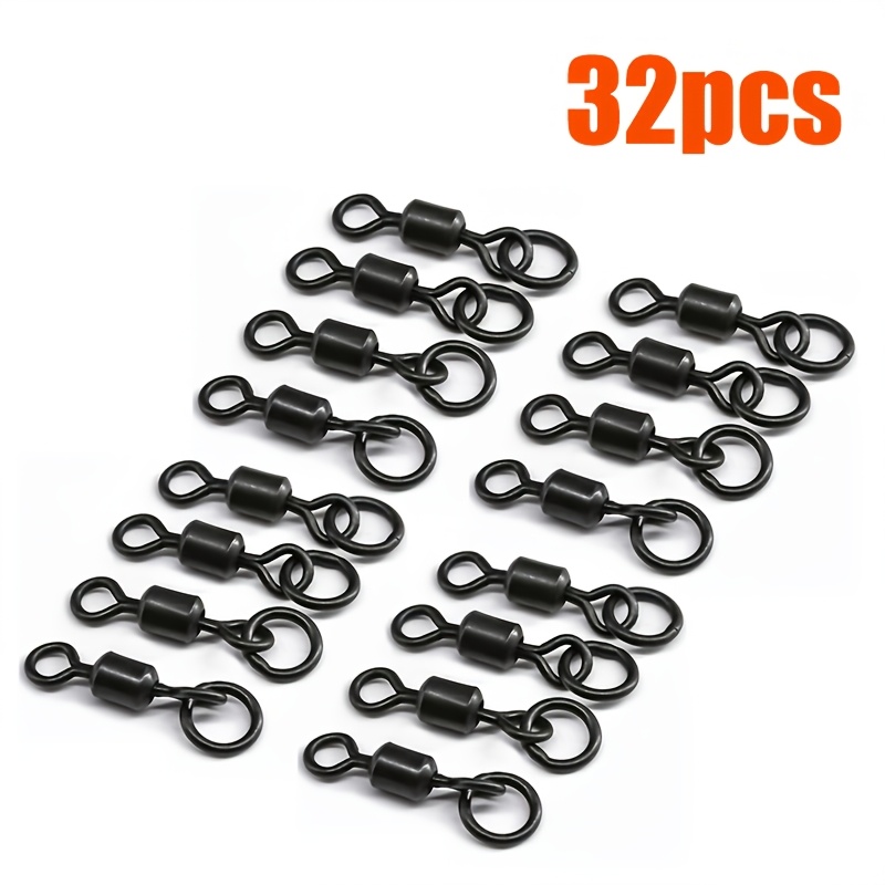 TEMU 32-delige 8-vormige lus karpervissen connector accessoirekit, draaibare haak in Amerikaanse stijl + gelaste enkele lusconnector