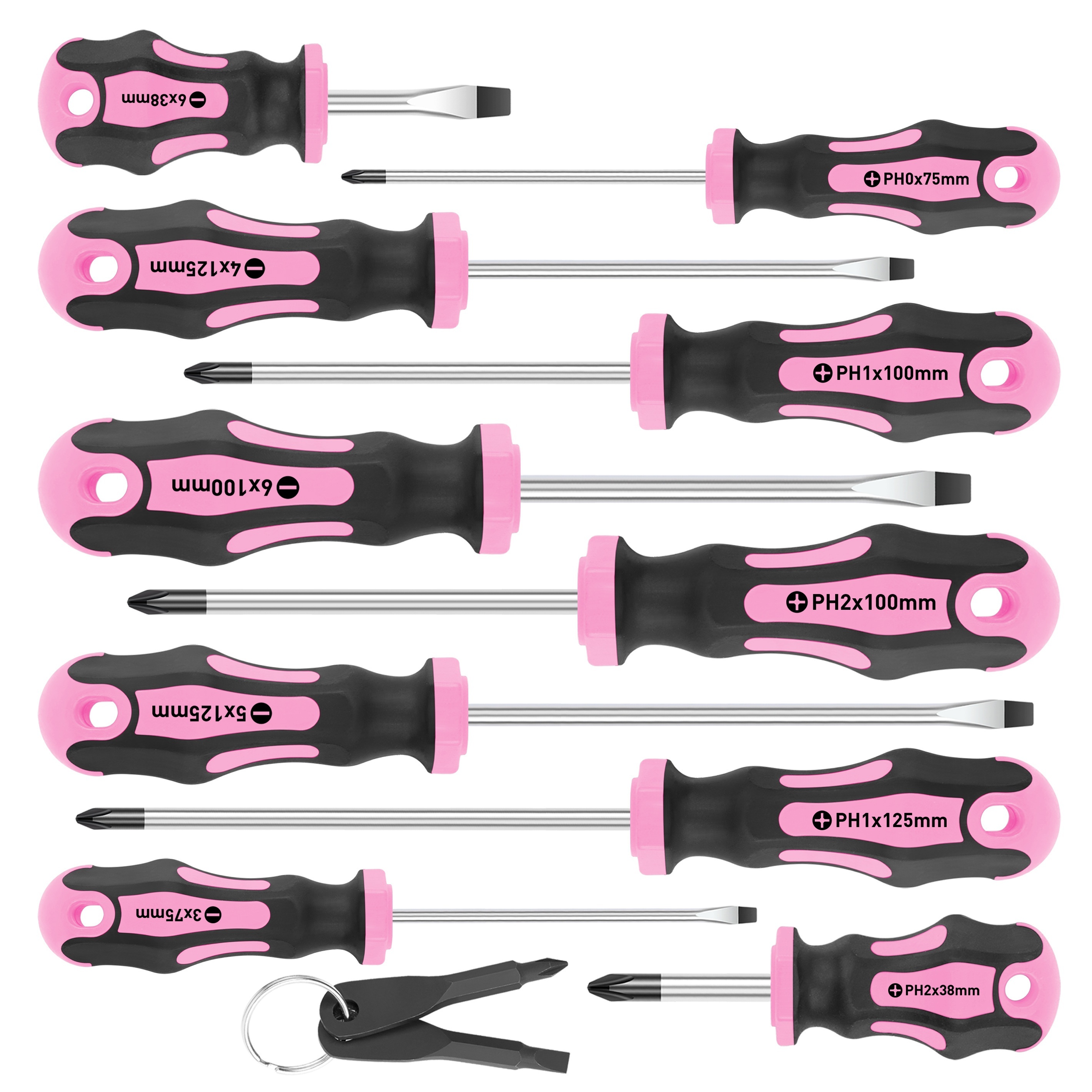 Temu – TEMU 12pcs Set Of Magnetic Screwdrivers, 5 Cross And 5 Slotted Professional Buffer Handle Screwdrivers, And Screwdrivers (blue)