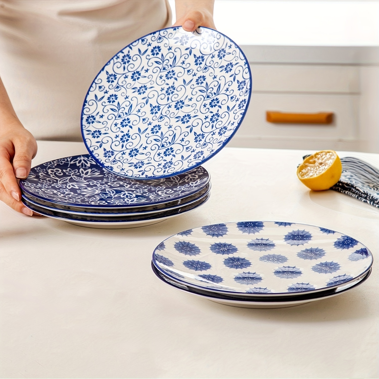 plates sets 6 small round porcelain kitchen dinner dishes Temu