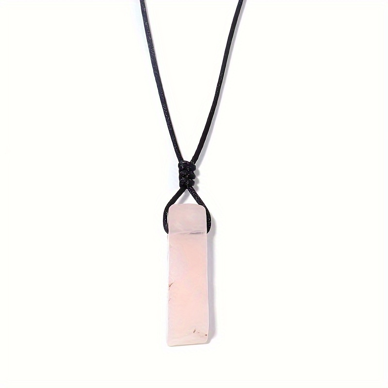 Handmade Natural Stone Rectangular Pendant Necklace
