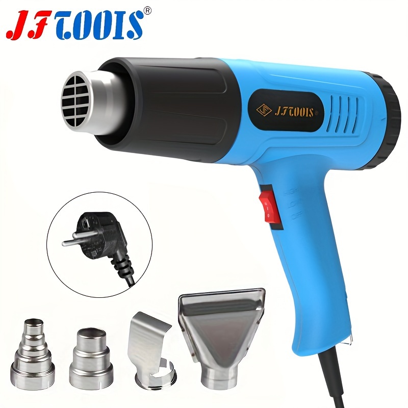 

1600w Electric Hot Air , Industrial Heat With Temperature Control, Plug, Includes 4 Nozzles For Bending Pipes, Thawing, Rust/paint Removal, And Wrap, 220-240v