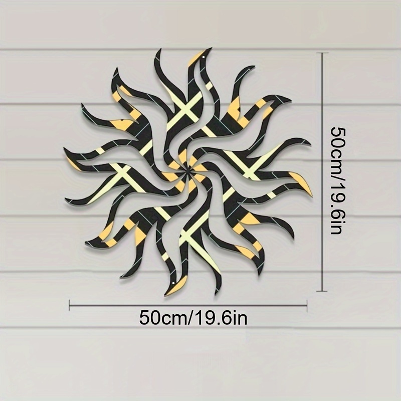 Image of 1pc Metal Colored Sun Modern Wall Art, Metal Wall Decor Sculpture, Modern Home Decor, Wall Hangings, Patio Outdoor Wall Decor Hanging, Wall Decoration (50cm/19.6in)