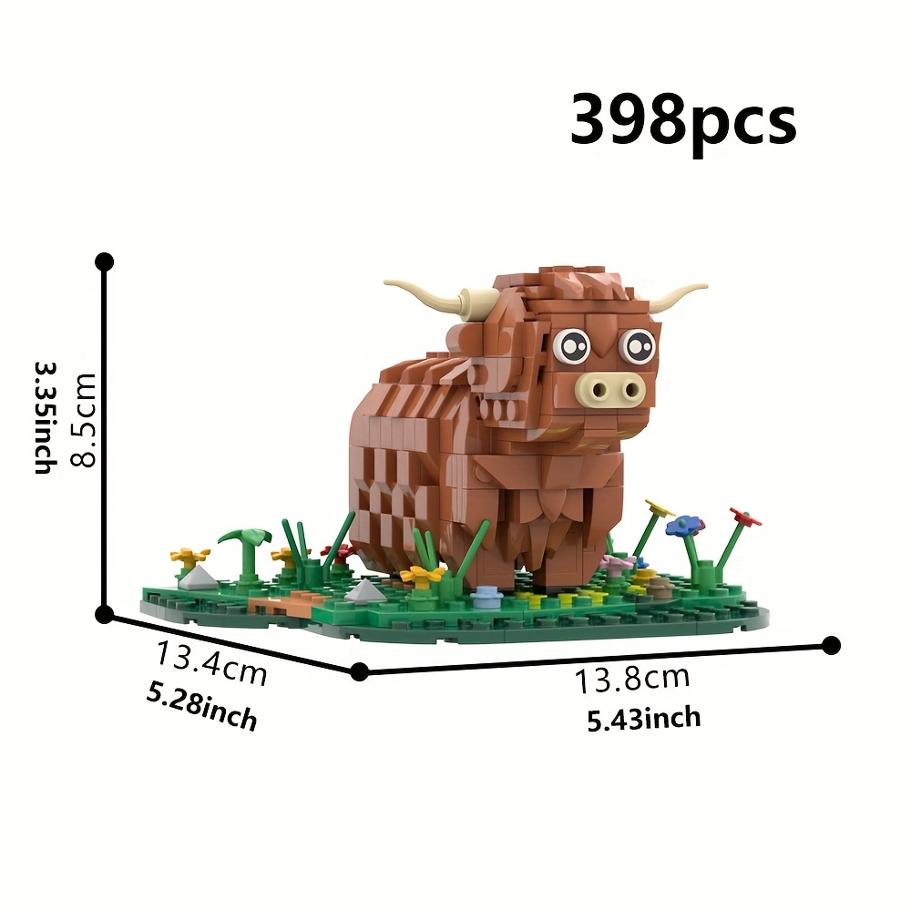 Image of Scottish (scientific Name: ) Building Block Model Creative Animal Scene Assembly Brick Toy Birthday Gift For Animal Fans Halloween, Thanksgiving, Christmas Holiday Gifts