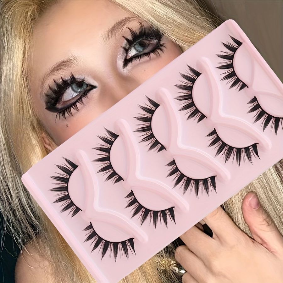 

5 Pairs Of Natural And Eyelashes, Doll Eyes Create Cartoon Eye , False Eyelashes Extension