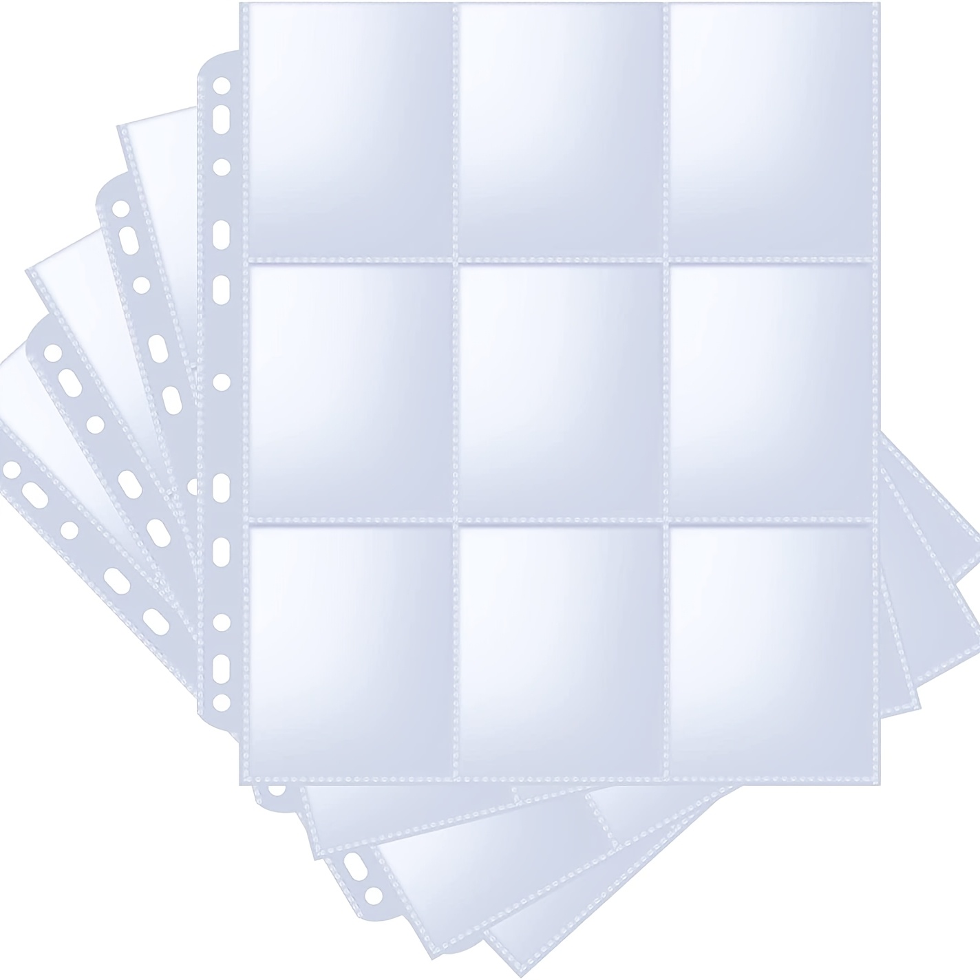 

Clear Double-sided Trading Card Pages With 540 Pockets, For 3/11 Ring Binders.