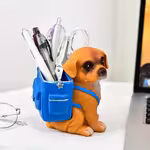 1pc/可爱的幼犬狗笔筒,趣味办公室,可爱狗形状笔筒 - 创意桌面整理器,适合学生和办公室使用