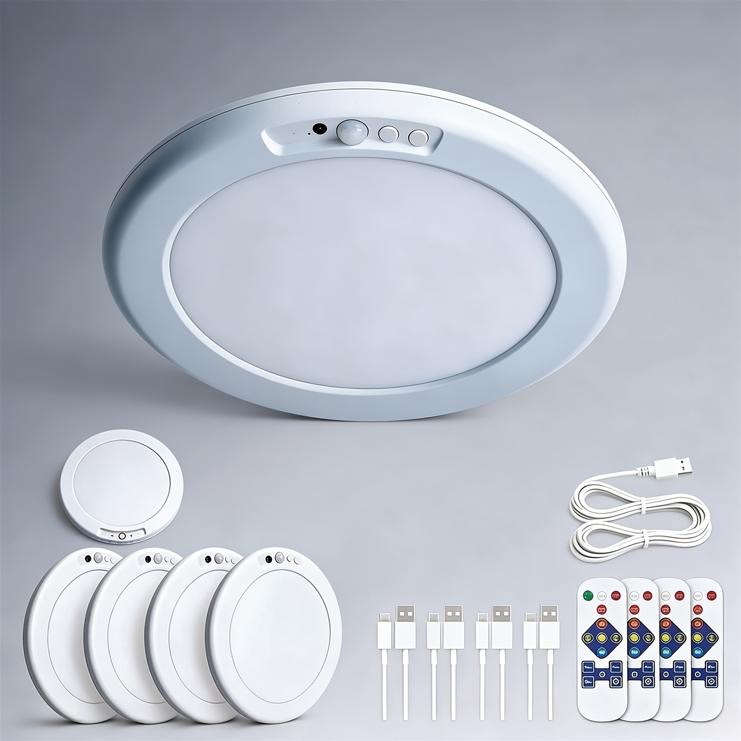 TEMU Motion Sensing Ceiling Light Night Light, No Wiring Installation Magnetic Led Light, Usb Charging Wireless Light, Garage Roof Light With Remote