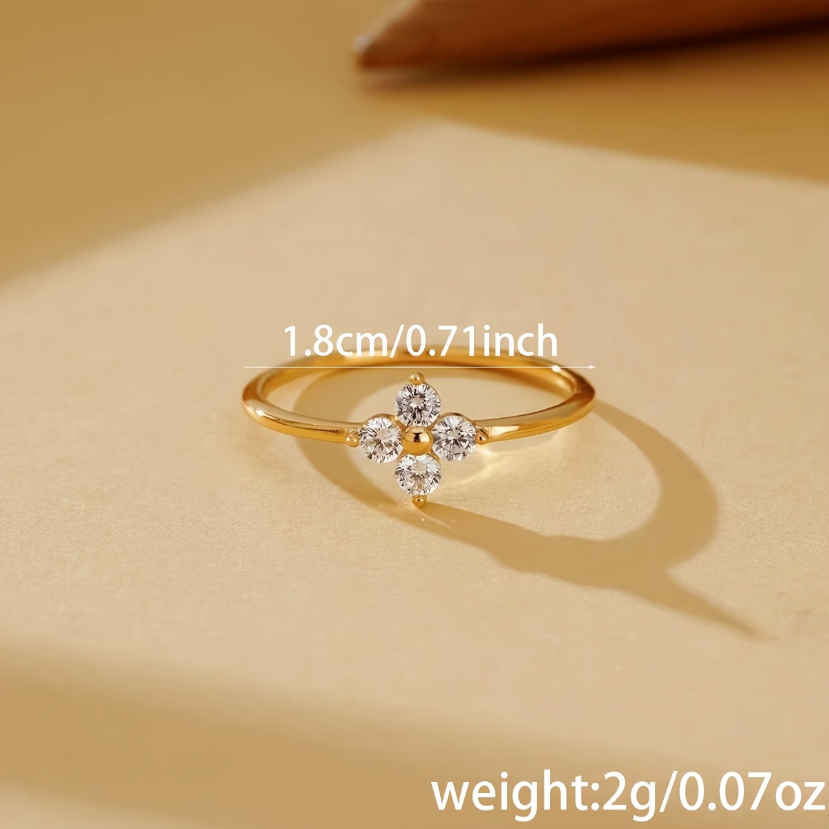 2pcs Fashionable Four-Leaf Copper and Stainless Steel Ring Set