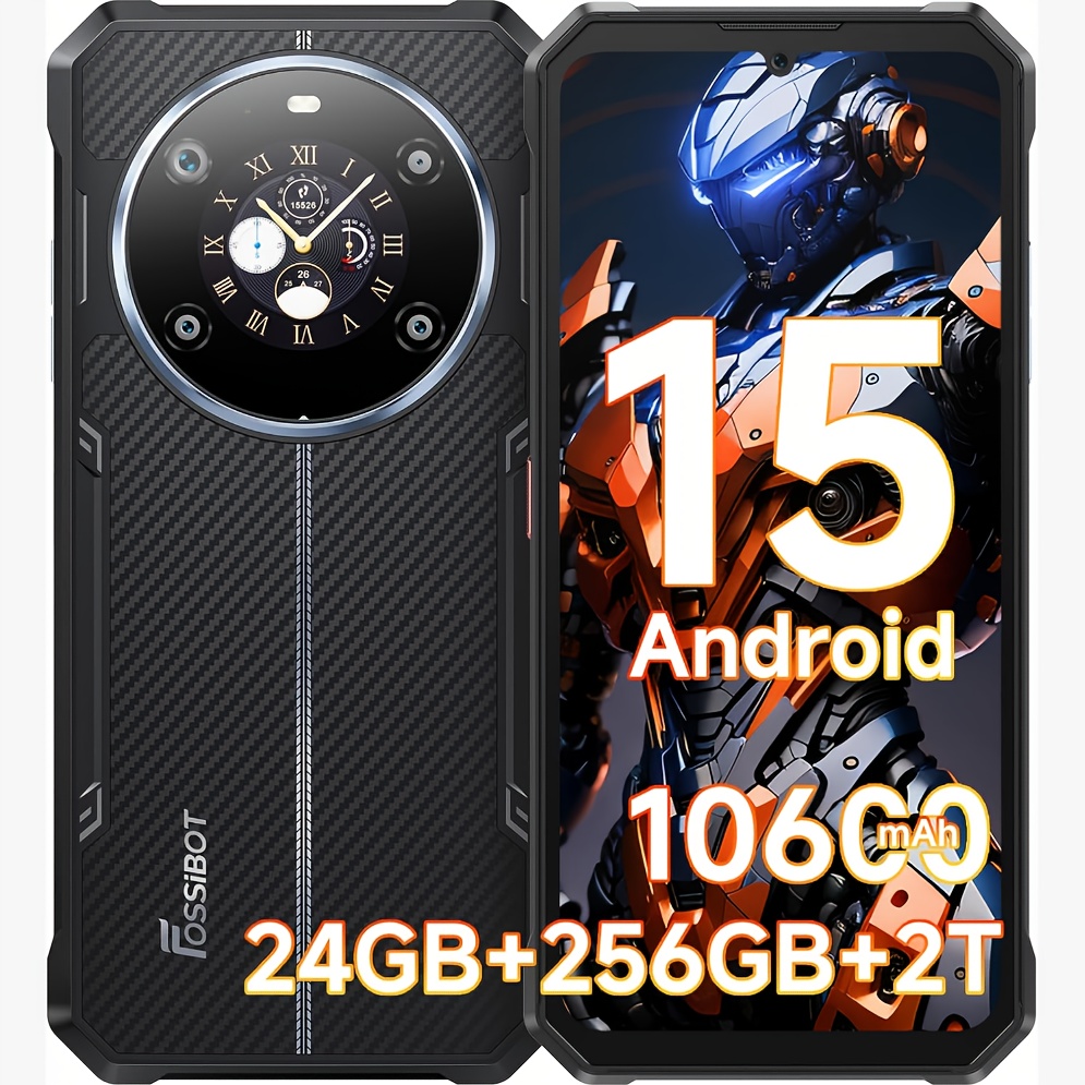 Image of Fossibot F109s Outdoor Smartphone 15, 24gb + 256gb Mobile Phone Without , 10600mah Battery, 6.75" Fhd+1.32 Dual Screen, 50mp Camera, /ip69k, 4g/nfc/, Without Charger
