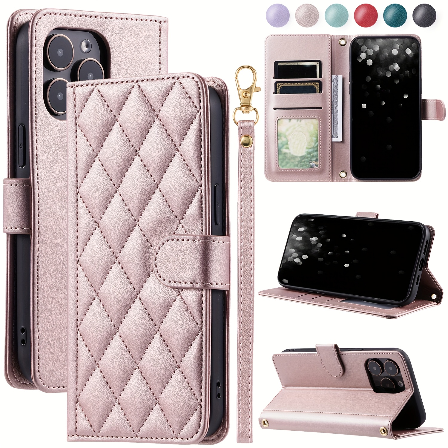 Kaufe Leder Flip Wallet Stand Cover Für IPhone 11 12 13 Pro Max 8 7 6