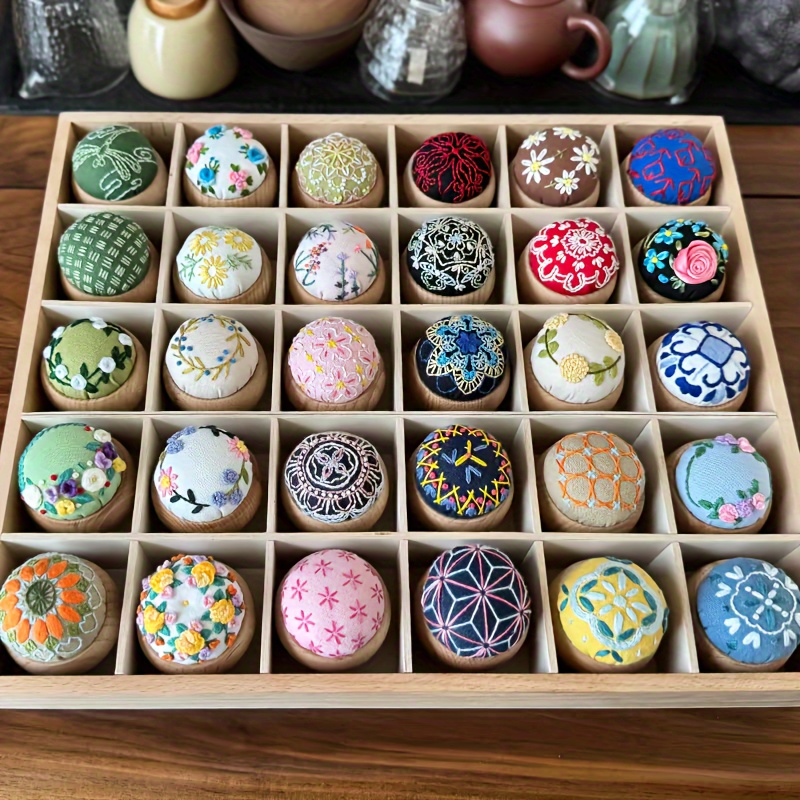 1 juego de kit de bordado   japonés con soporte de madera - conjunto para principiantes,   30 estilos   para manualidades diy