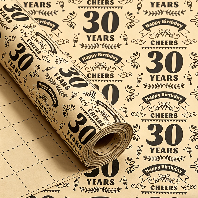 43cm X 300cm 30th Birthday Wrapping Paper