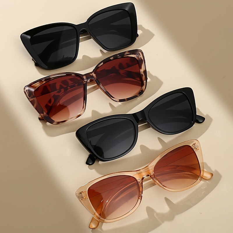 

4pcs Cat Eye Frame Fashion Glasses For Women Men Anti Glare Sun Shades Glasses For Driving Beach Travel