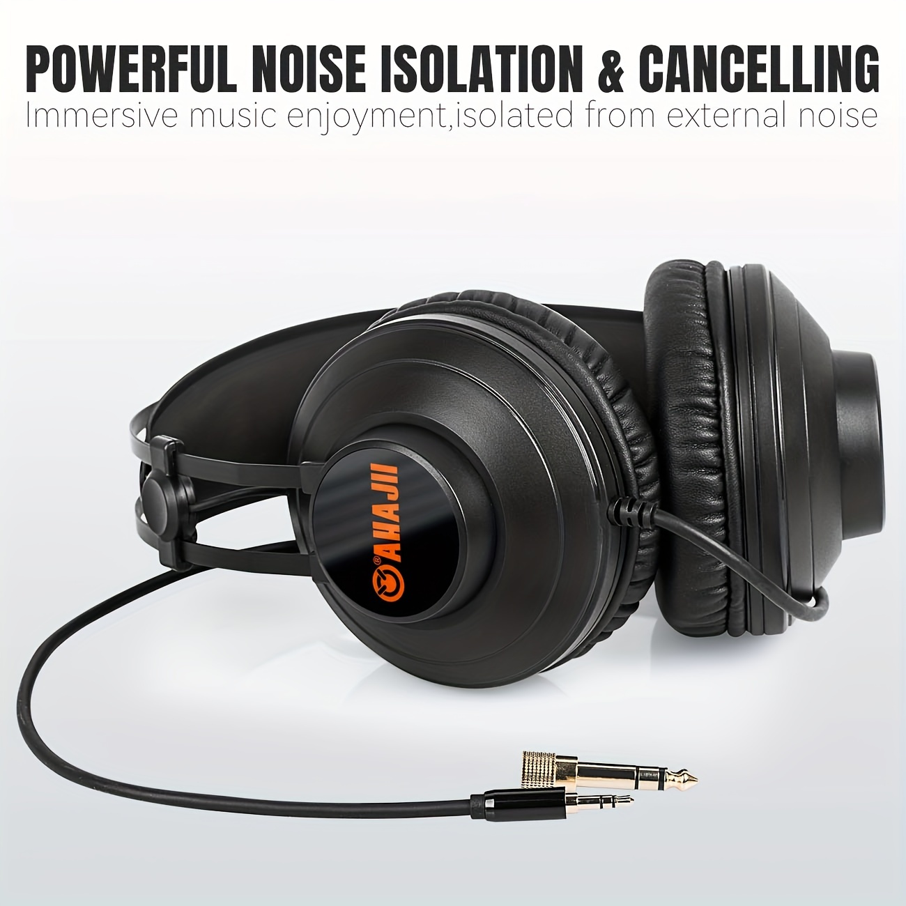 AH02 Studio Headphones Monitor Headphone For Recording Over Ear Noise Canceling For Guitar Cellphone Mixer Amplifier Podcast DJ And Keyboard Pi