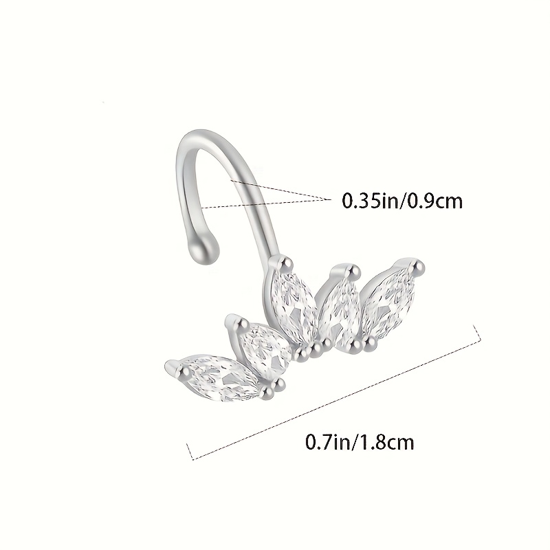 Crown Horseshoe Zirconia Ear Clip, Gift for Girlfriend
