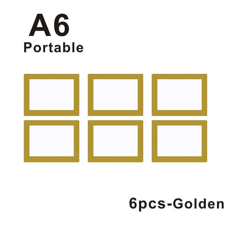 TEMU Set Of 6 A6 Magnetic Photo Frame Stickers That Are Easy To Remove, Carry, And Use Multiple Times, Perfect For Home, Living Areas, Offices, And