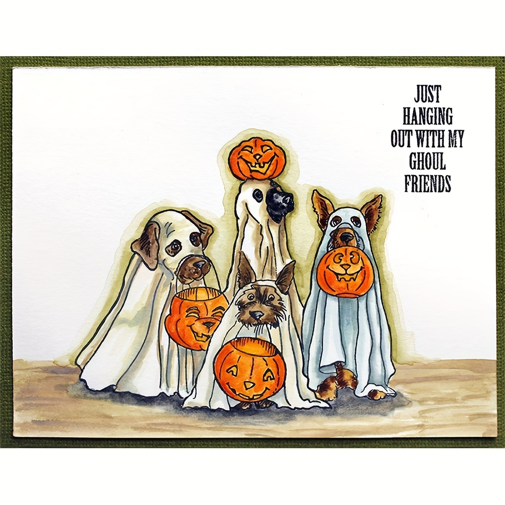 

1pc Pumpkin And Dog Transparent Rubber Seal Stamps Retro Rubber Clear Stamp For Cards Making Diy Scrapbooking Photo Journal Album Decoration