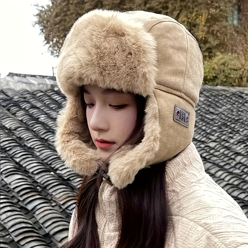 TEMU Retro Fashionable Women's And Men's Hats Are Thicker For And Cold-proof In Winter, And Wear Ear Protection Flying Hats For Going Out. Suitable