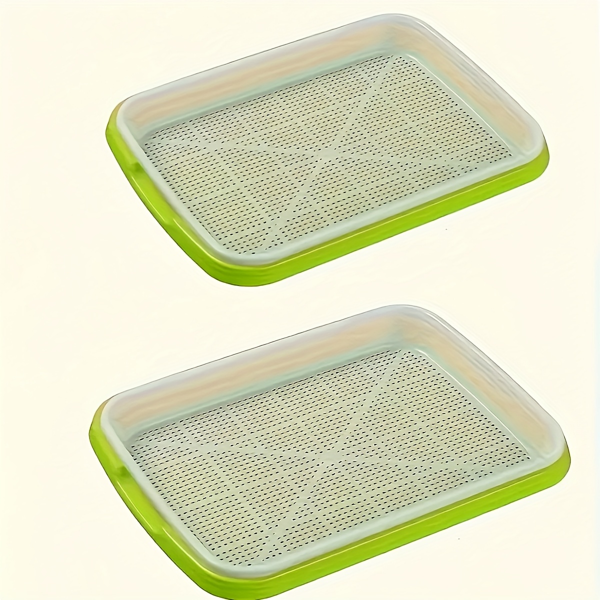 TEMU 4pcs Modern Checkered Plastic Seed Sprouting Kit With Drainage Holes - Lightweight, No Power Needed, Ideal For Peas, Beans, Wheat & - Waterless