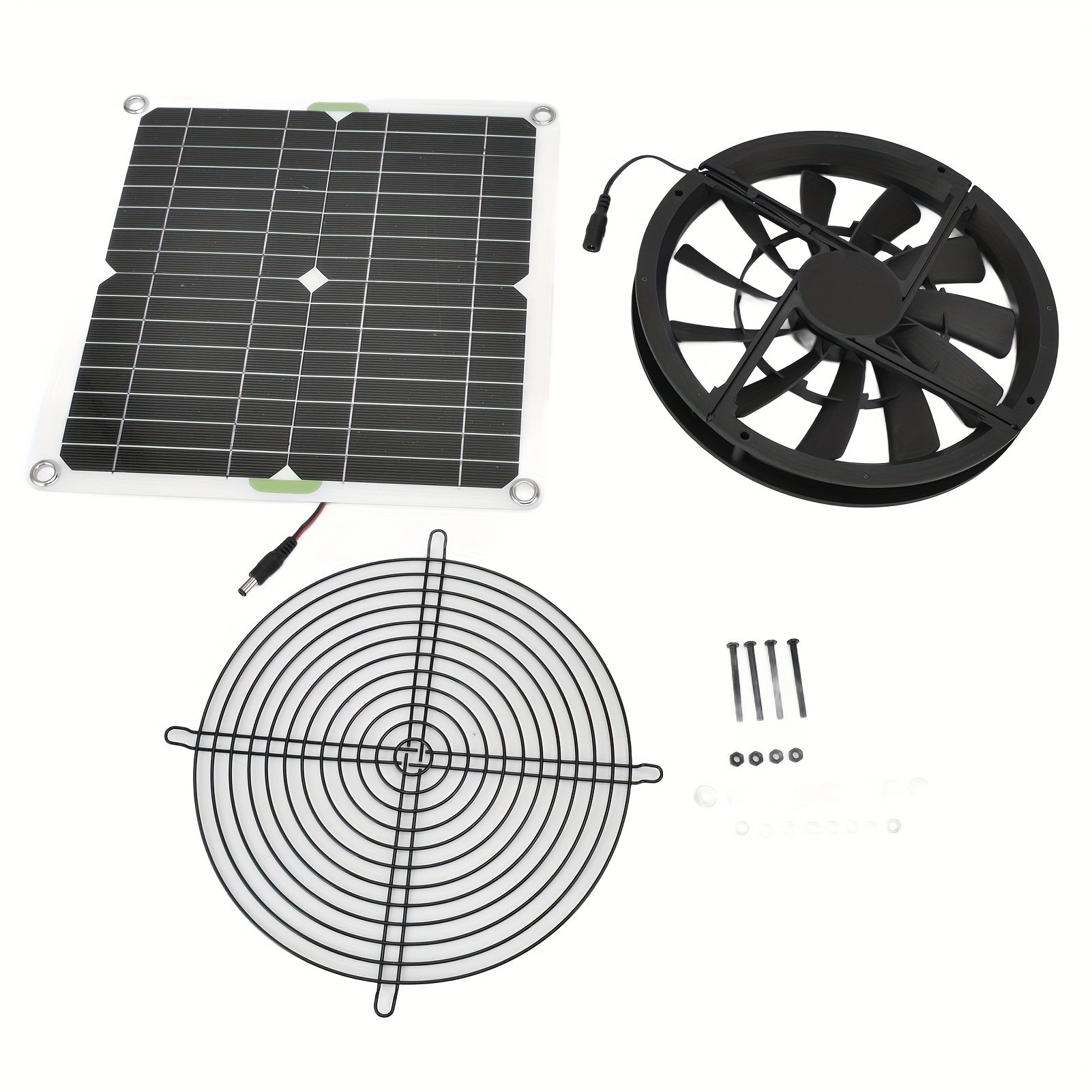 

Greensen Solar Panel Fan Kit 10in 100w Solar Panel Exhaust Fan Mini Round Ventilation Case Exhaust Fan For Greenhouse, Chicken Coop, Dog House, Camping, Rv, Double Rust