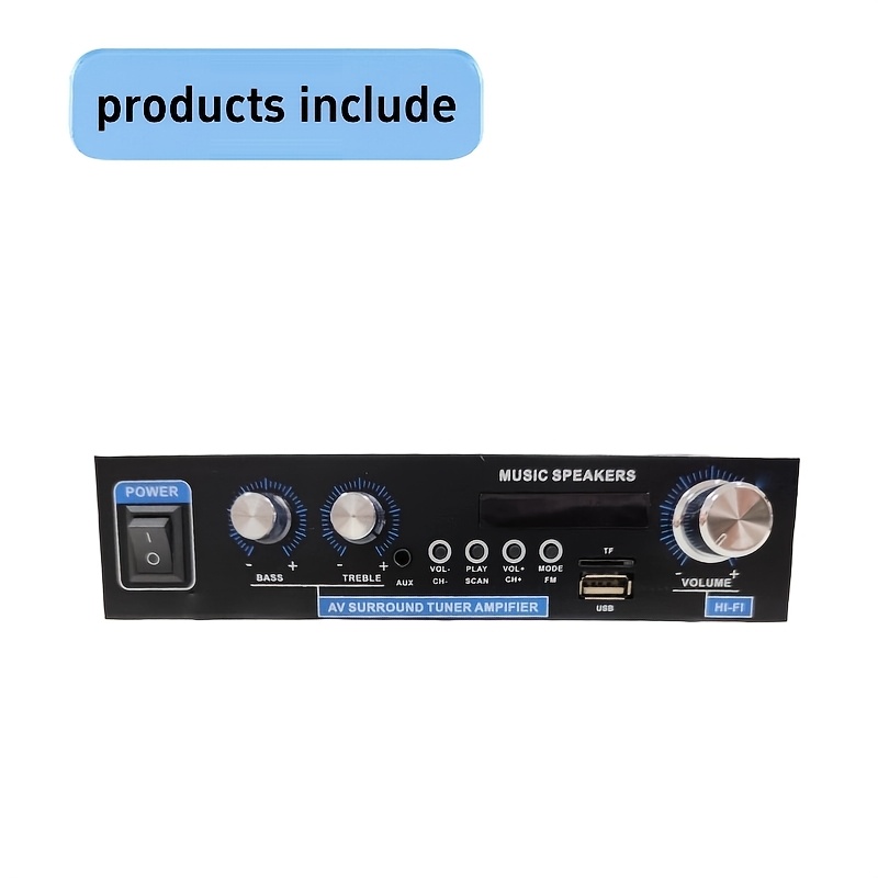 TEMU Amplificateur 2.0 Canaux 800W (2*400W) MAX, , Sortie .0 Canaux, Idéal pour Noël et comme Cadeau de Fêtes