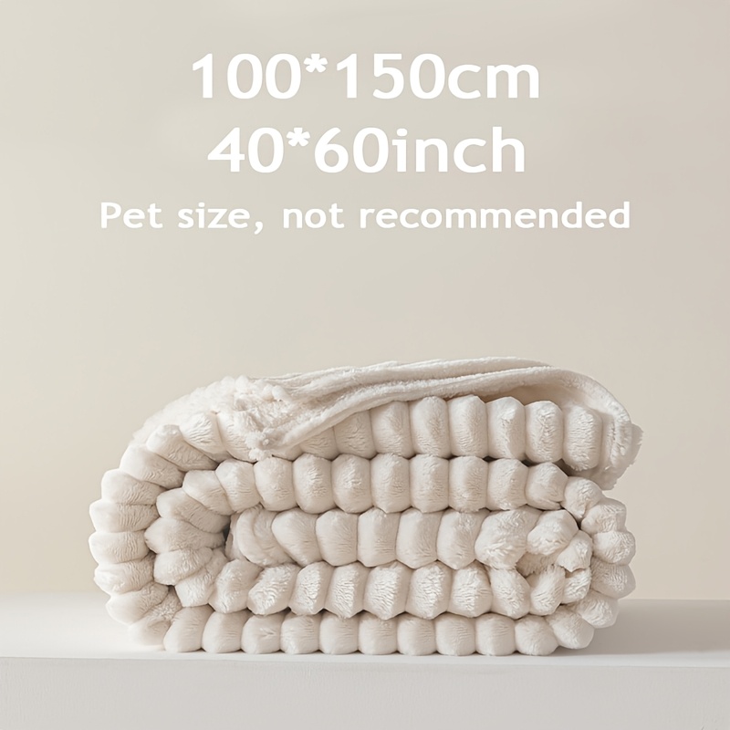 TEMU 1pc Cuddly Plush Fluffy Winter Blanket, Comfortable Autumn Throw Blanket, Warm Plush Blanket For Indoor Home Sofa Bed, Outdoor Decking Outdoor