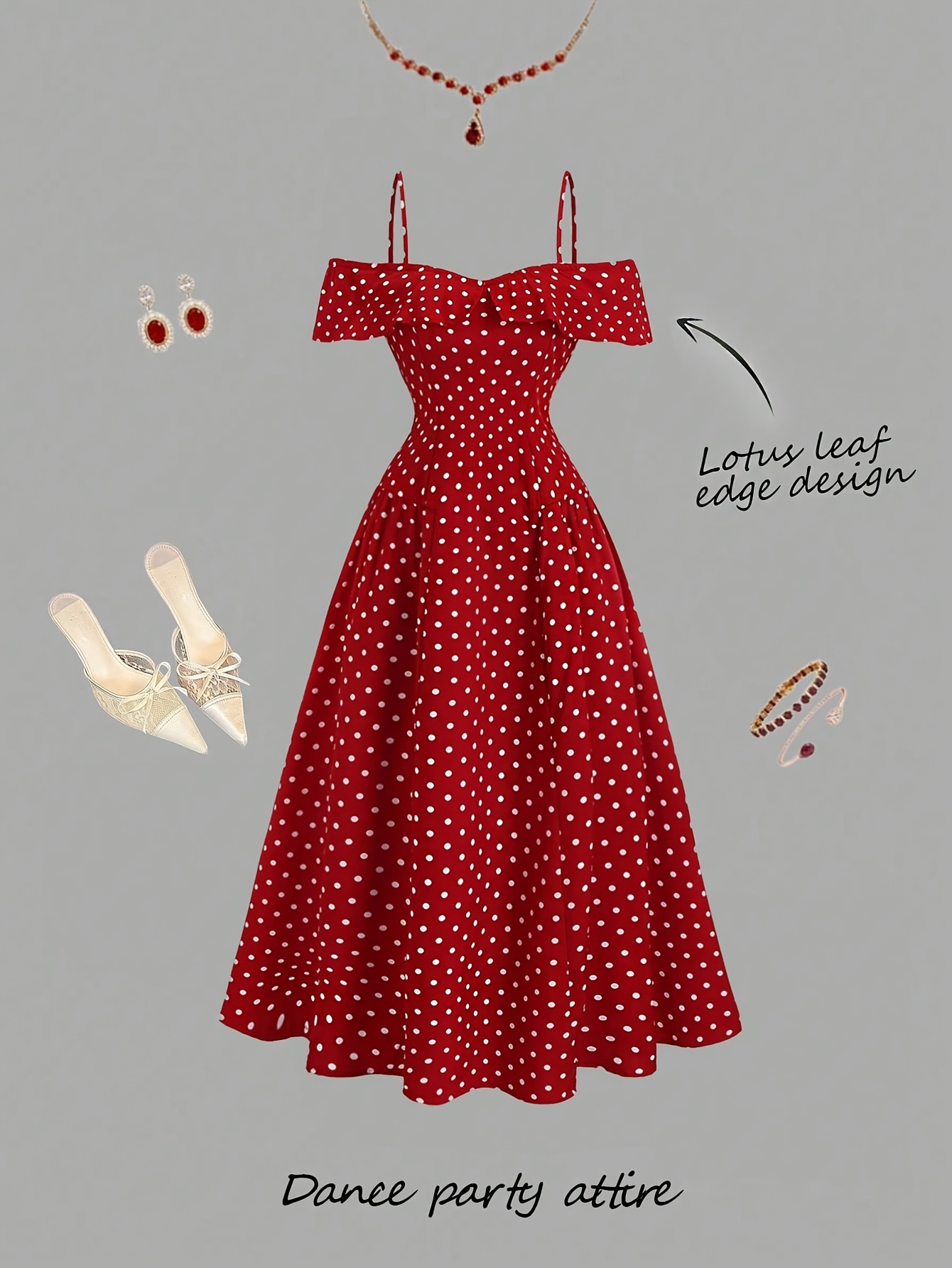 red polka dot bodycon dress Riniki Bodycon Mini Dress in Heart Red , Scoop Neckline main image 1