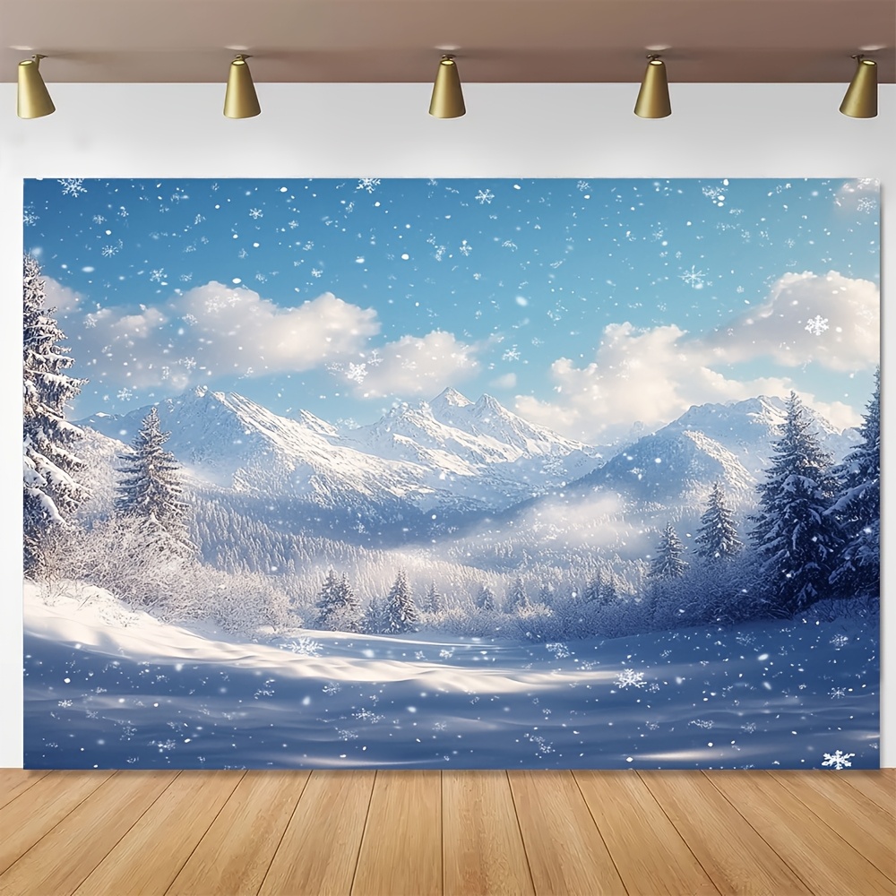 1pc winter themed christmas backdrop fabric measuring 70 8   5 inches featuring a   landscape made of 100 polyester ideal for   snow party photography